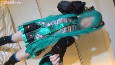 That Miku cosplayer is back in a remastered version! Masturbation & sex in her regular Miku outfit! poster